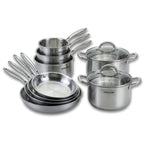 4 poêles à Frire 20 24 26 et 28 cm, Casseroles 14 et 18 cm inox 18/10, Faitouts 20 et 24 cm inox 18/10 Triply Fackelmann Vita3