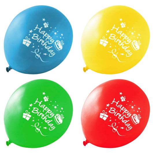 Lot de 8 ballons de baudruches colorés avec inscription "Happy Birthday" Fackelmann