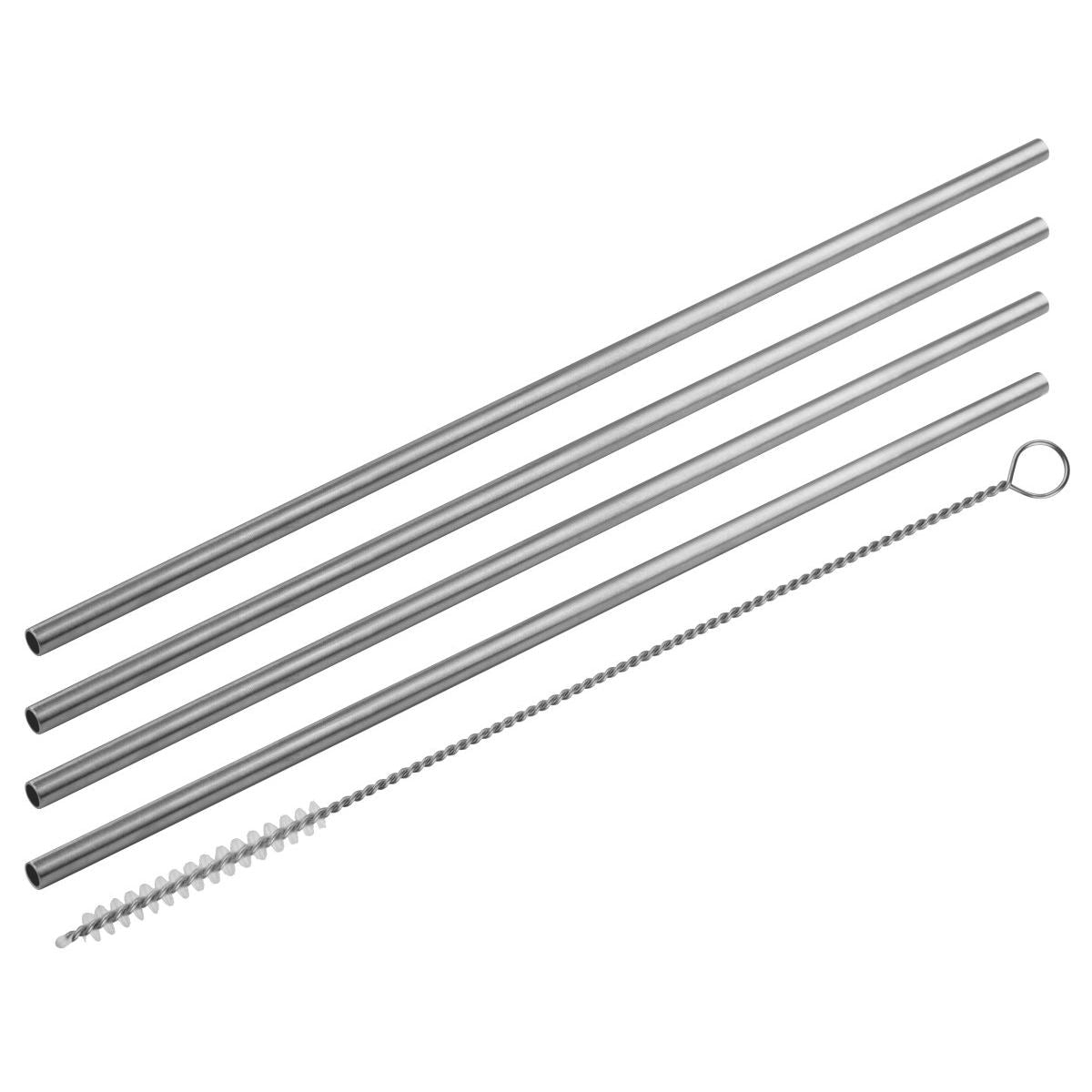 Lot de 4 pailles en inox avec goupillon Fackelmann Bar Concept