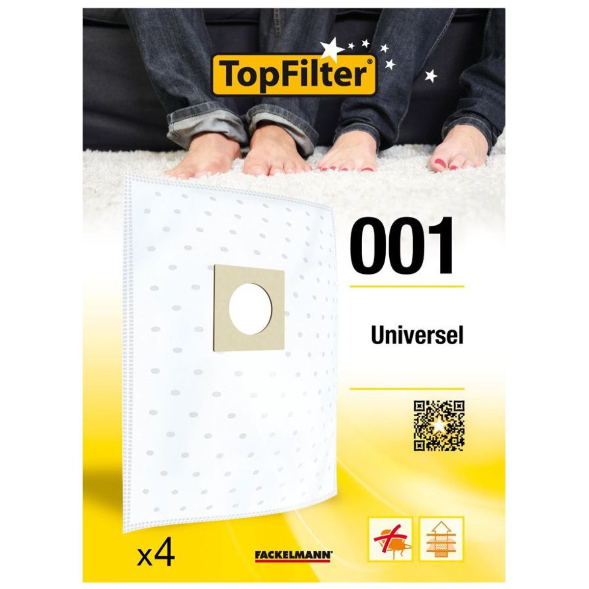 Lot de 4 sacs aspirateur universels TopFilter Premium