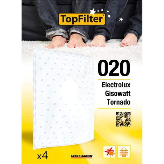 Lot de 4 filtres aspirateur seau Electrolux et Tornado TopFilter Premium