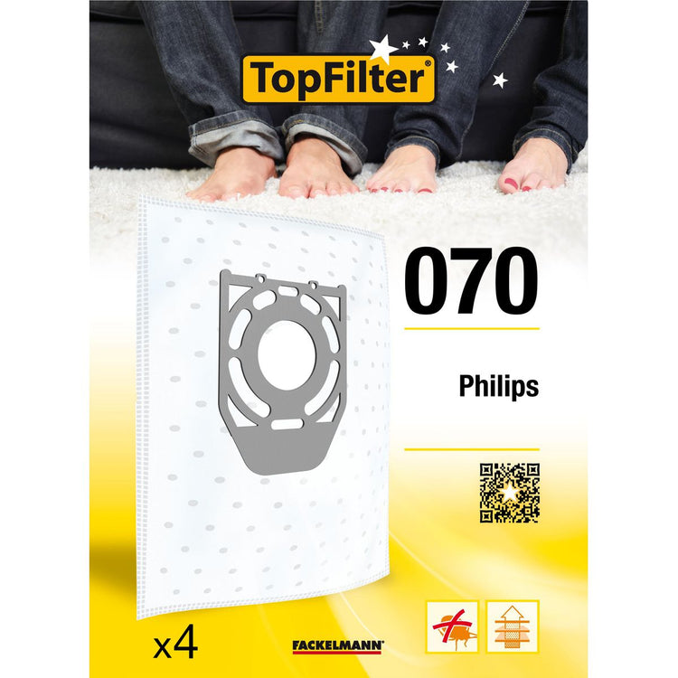Lot de 4 sacs aspirateur Philips TopFilter Premium
