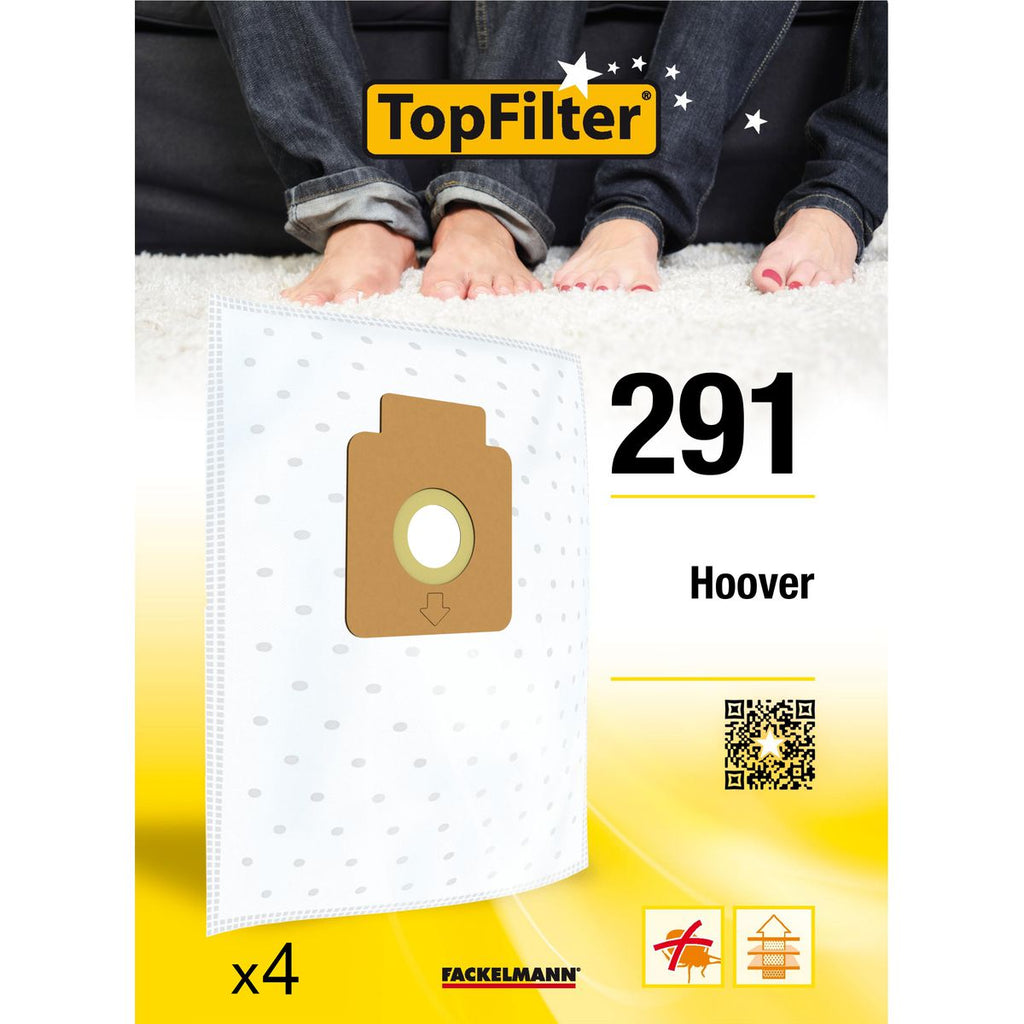 Lot de 4 sacs aspirateur pour Hoover TopFilter Premium