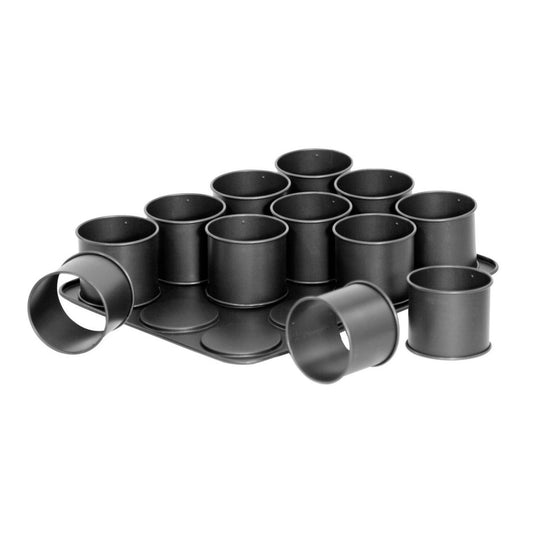 Plaque pâtisserie 12 mini moules ronds amovibles Zenker Black Metallic