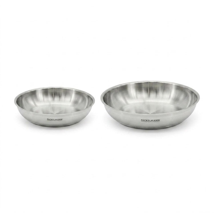 Lot de 2 poêles de cuisson inox en 20 cm et 28 cm Fackelmann InoGrip