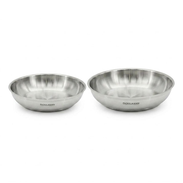 Lot de 2 poêles en inox 24 cm et 28 cm Fackelmann InoGrip