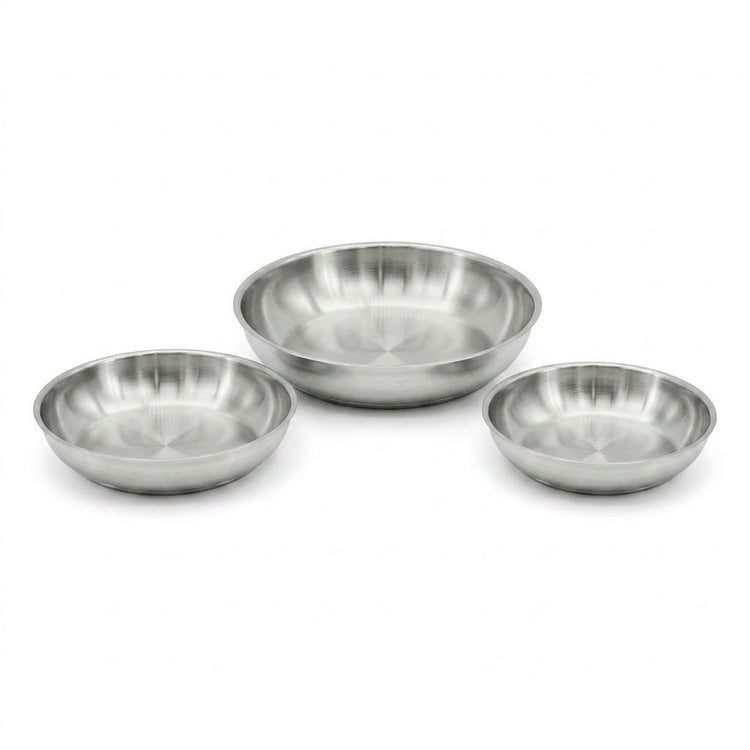 Lot de 3 poêles en inox 20 cm 24 cm 28 cm Fackelmann InoGrip