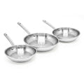 Lot de 3 poêles à frire en inox 20 cm 24 cm 28 cm Fackelmann Rhona