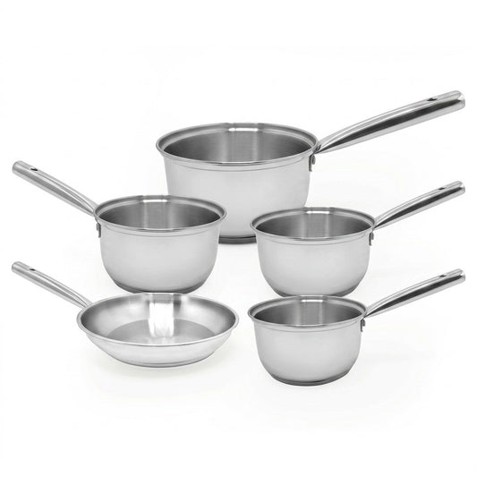 Lot de 4 casseroles 16/18/20/22 cm et 1 poêle en inox 20 cm Fackelmann Rhona