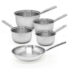 Lot de 4 casseroles 16/18/20/22 cm et 1 poêle en inox 24 cm Fackelmann Rhona