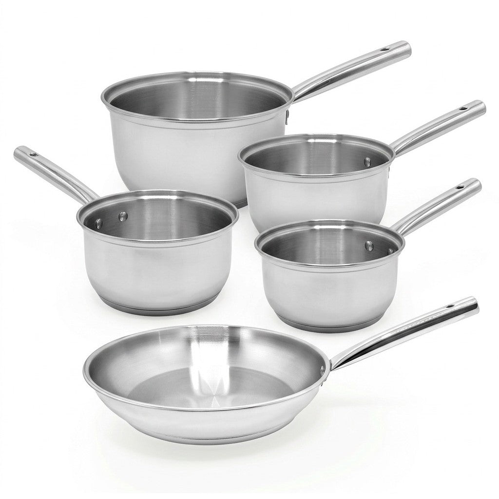 Lot de 4 casseroles 16/18/20/22 cm et 1 poêle en inox 24 cm Fackelmann Rhona