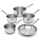 Lot de 4 casseroles 16/18/20/22 cm et poêle 28 cm en inox Fackelmann Rhona