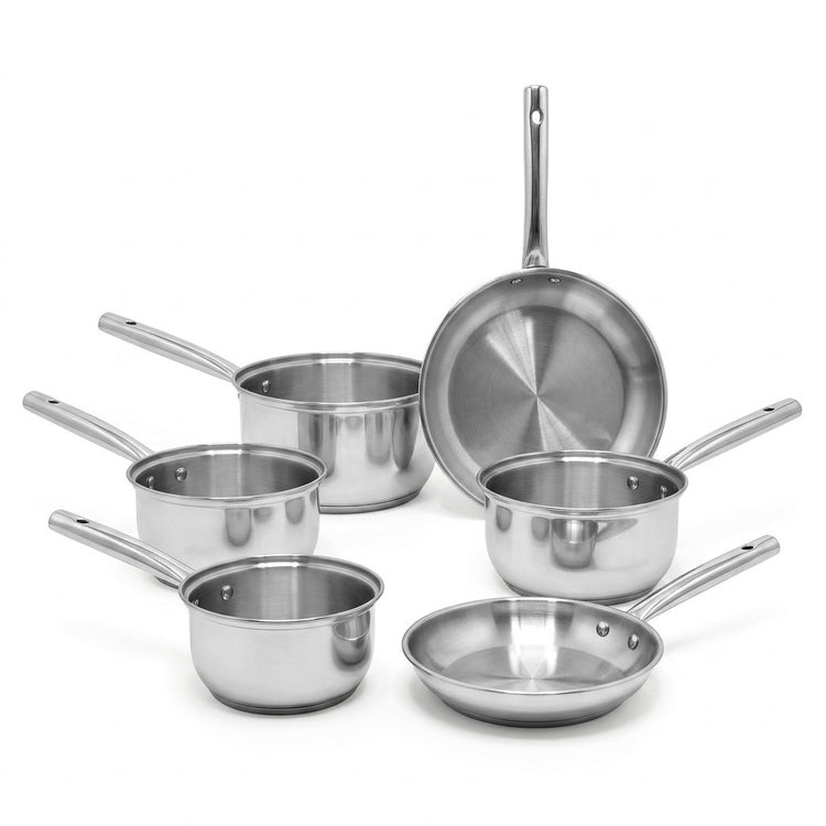 Lot de 4 casseroles 16/18/20/22 cm et poêles en inox 20/28 cm Fackelmann Rhona