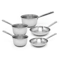 Lot de 3 casseroles en inox 18/20/22 cm et 2 poêles à frire en inox 20/28 cm Fackelmann Rhona