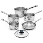 Lot de 4 casseroles 16/18/20/22 cm en inox et 1 poêle à frire 20 cm Fackelmann Rhona
