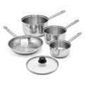 Lot de 3 casseroles 18/20/22 cm et poêle en inox 28 cm avec couvercle Fackelmann Rhona