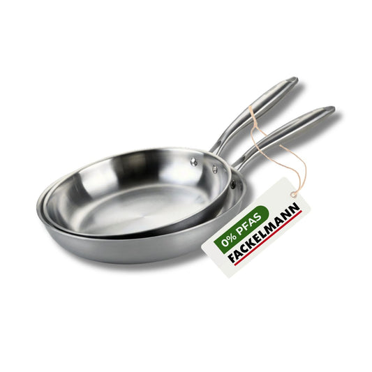 Set de 2 poêles de cuisson 26/28 cm en inox sans PFAS Fackelmann Vita3