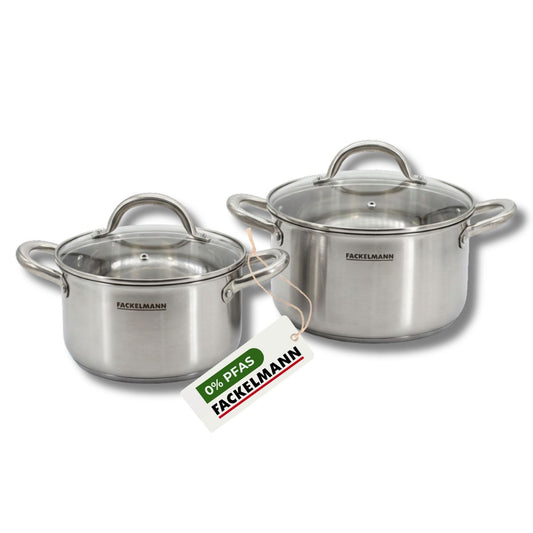 Set 2 Faitouts 20 et 24 cm inox 18/10 Triply Fackelmann Vita3