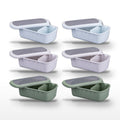 Lot de 6 lunch box 1L avec 6 ustensiles de cuisine Fackelmann Storage