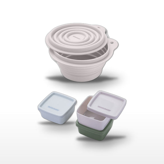 Lot Boite à Snacks Pliable & Set de 3 Boîtes à Sauce Fackelmann Storage
