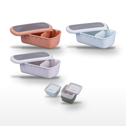 Lot de 3 Lunchbox 1L Fackelmann Storage et Set de 3 boîtes à sauce