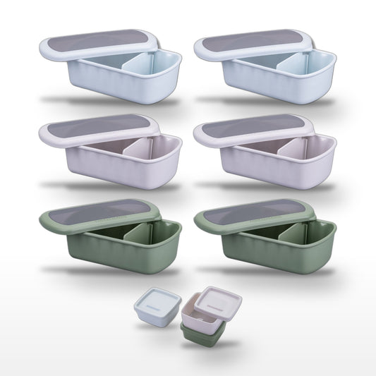 Lot de 3 Lunchbox 1L et Set de 3 boîtes à sauce Fackelmann Storage