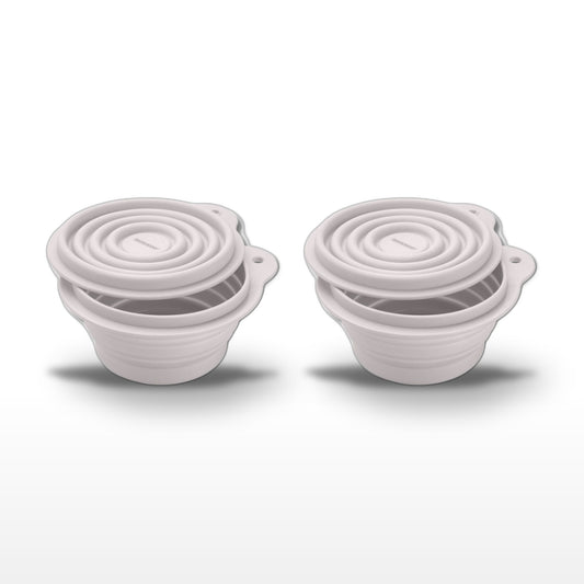 Lot de 2 Boîtes à Snacks Pliables en Silicone Blanc Fackelmann Storage