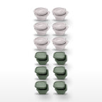 Lot de 12 Boîtes à Snacks Pliables en Silicone Fackelmann Storage Blanc et Vert
