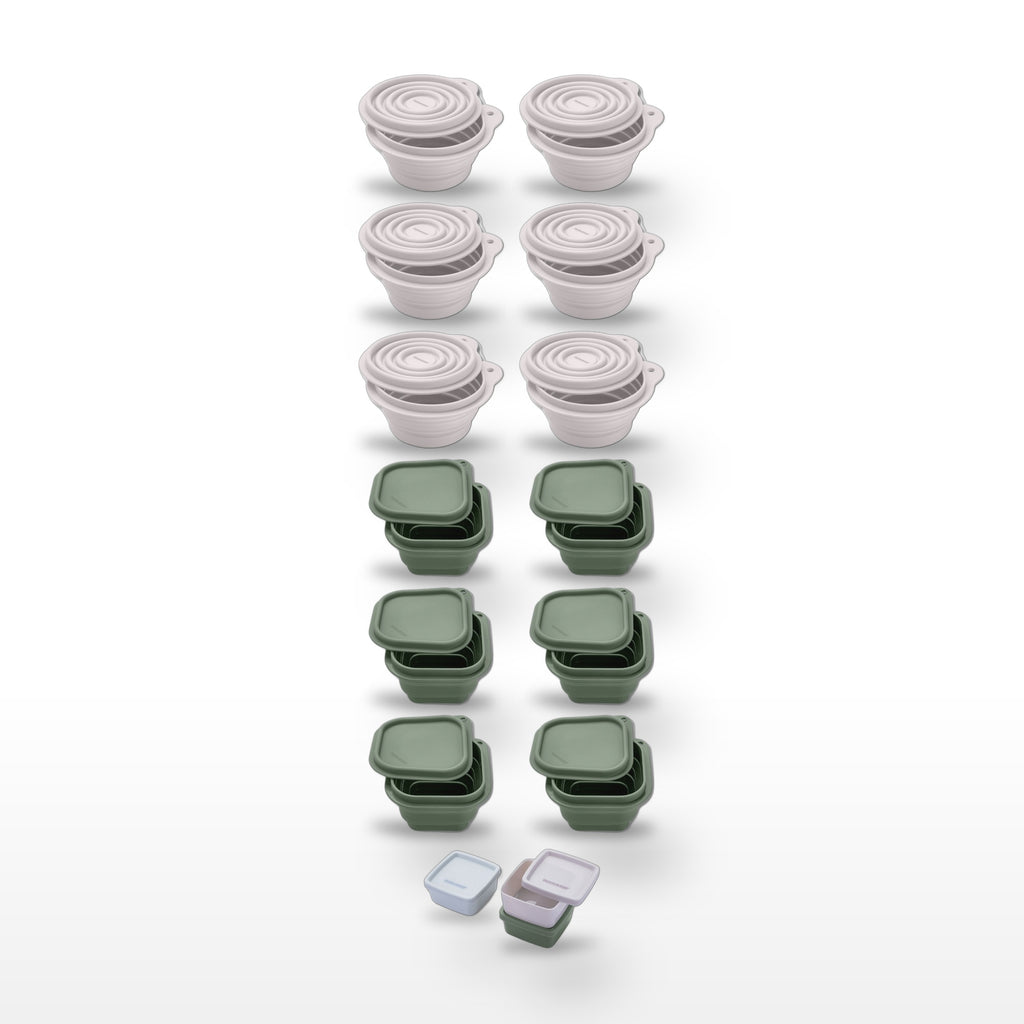 Lot de 12 boîtes à snacks pliables avec 3 boîtes à sauce Fackelmann Storage