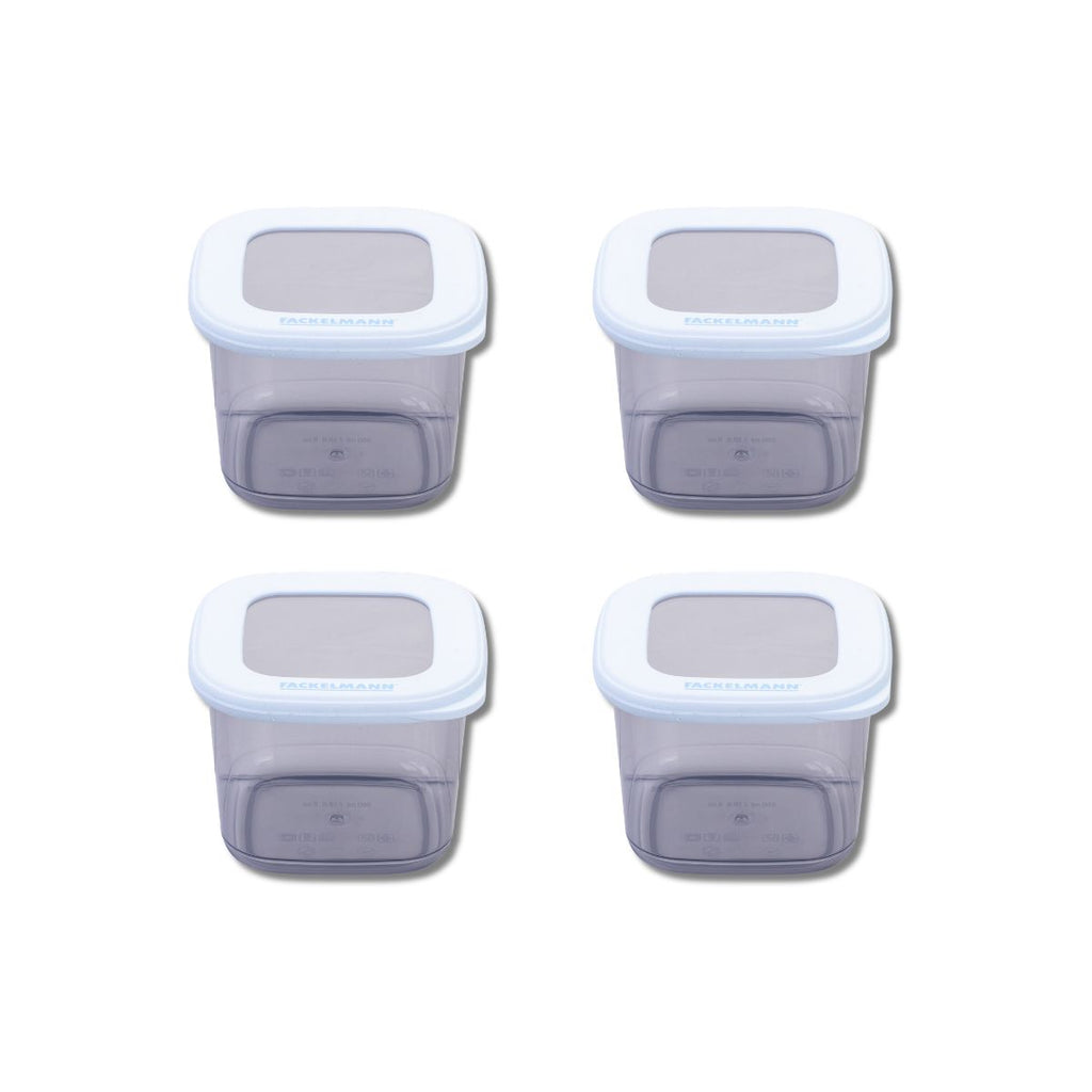 Lot de 4 boîtes hermétiques 0,55L avec 4 ustensiles de cuisine Fackelmann Storage