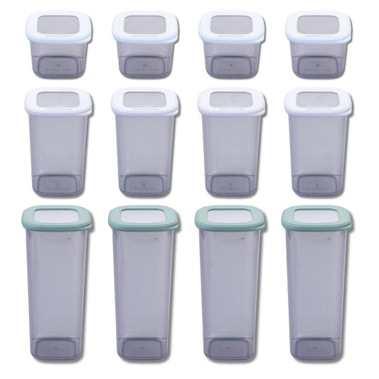 Ensemble de 4 Boîtes à Provisions 1,75L, 4 Boîtes 1,1L et 4 Boîtes 0,55L Fackelmann Storage