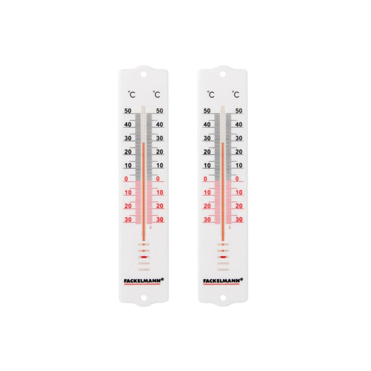 Ensemble de 2 Thermomètres d'intérieur et d'extérieur plastique Fackelmann Tecno