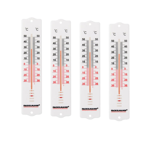 Ensemble de 4 Thermomètres d'intérieur et d'extérieur plastique Fackelmann Tecno