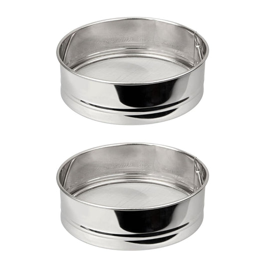 Ensemble de 2 Tamis de cuisine inox extra fin 18 cm de diamètre Fackelmann Basic