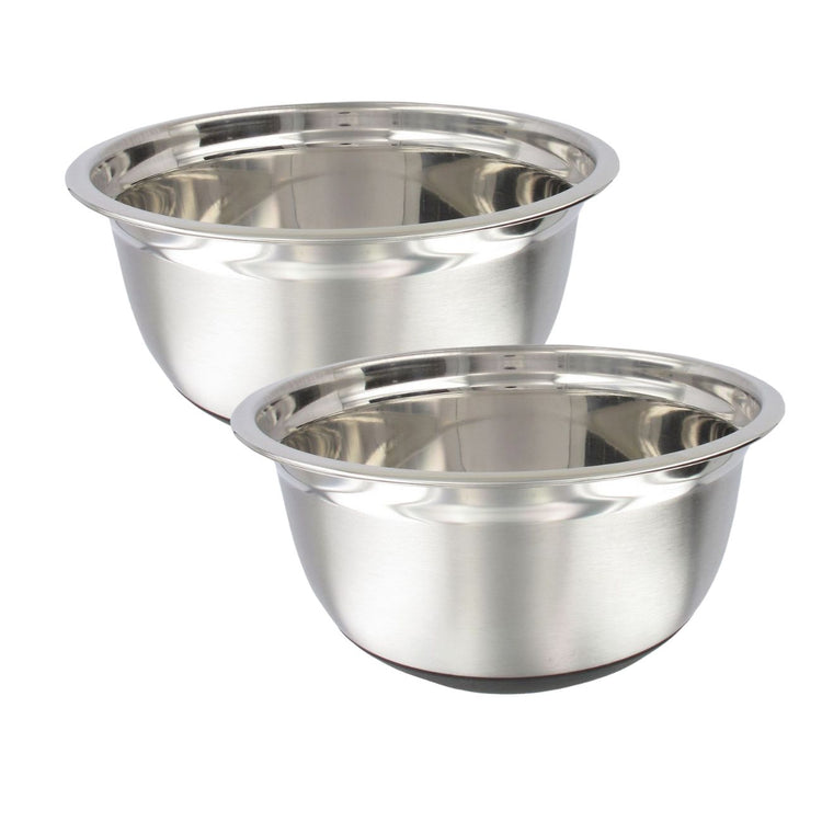 Ensemble de 2 Bols à mixer en inox 24 cm de diamètre Fackelmann Basic