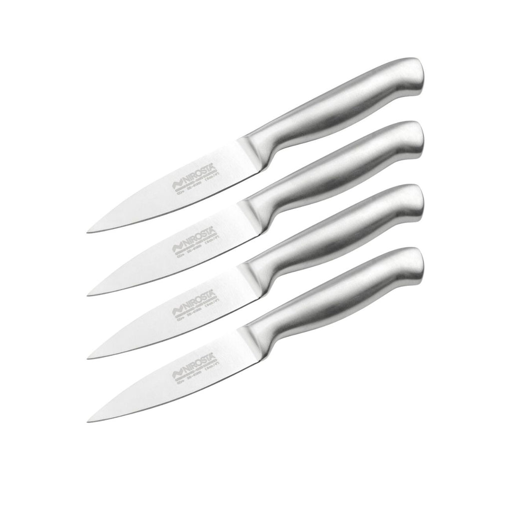 Ensemble de 4 Couteaux d'office en inox 20 cm en tout Nirosta Star