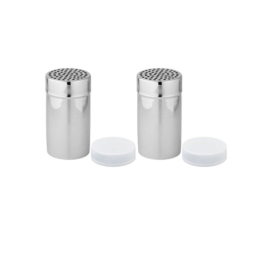 Ensemble de 2 Saupoudreuses à sucre glace et cacao en acier inoxydable avec couvercle 13 cm Fackelmann Divers