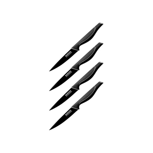 Set de 4 couteaux d'office 24 cm en inox Nirosta Black Edition