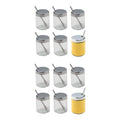 Set de 2 moutardiers en verre et inox Fackelmann Basic