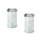 Saupoudreuse en verre pratique lot de 2, hauteur 14 cm Ø 7,5 cm Fackelmann Basic