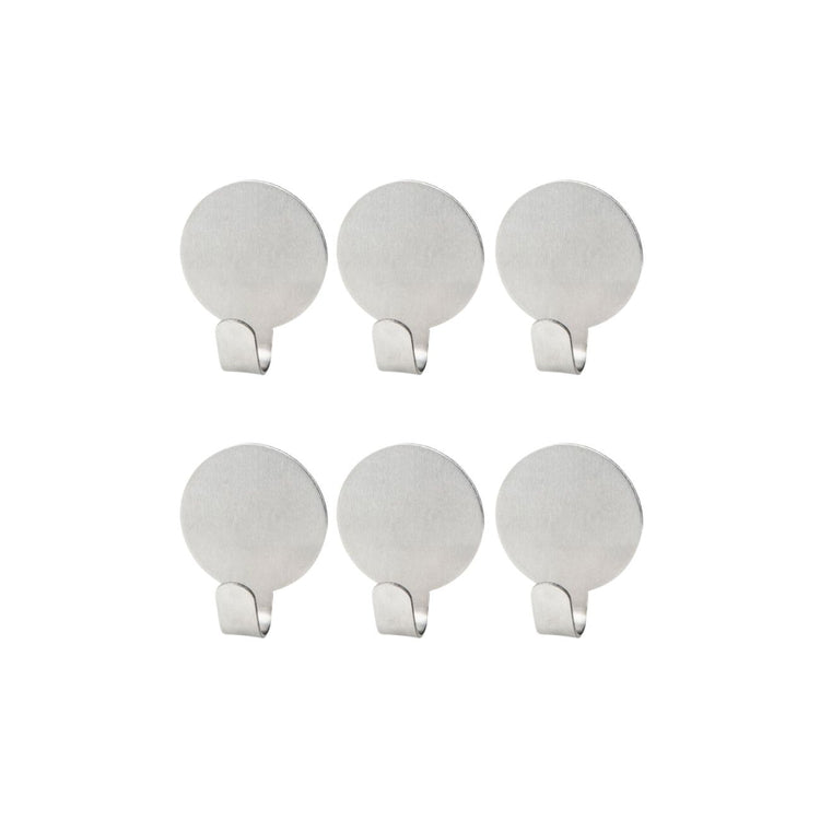 Ensemble de 6 crochets adhésifs ronds Fackelmann Tecno