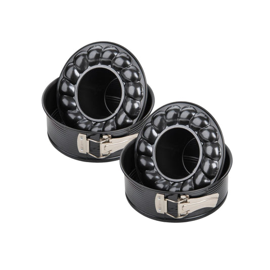 Ensemble de 2 Moules à manqué à charnière avec fond à savarin 18 cm Zenker Black Metallic