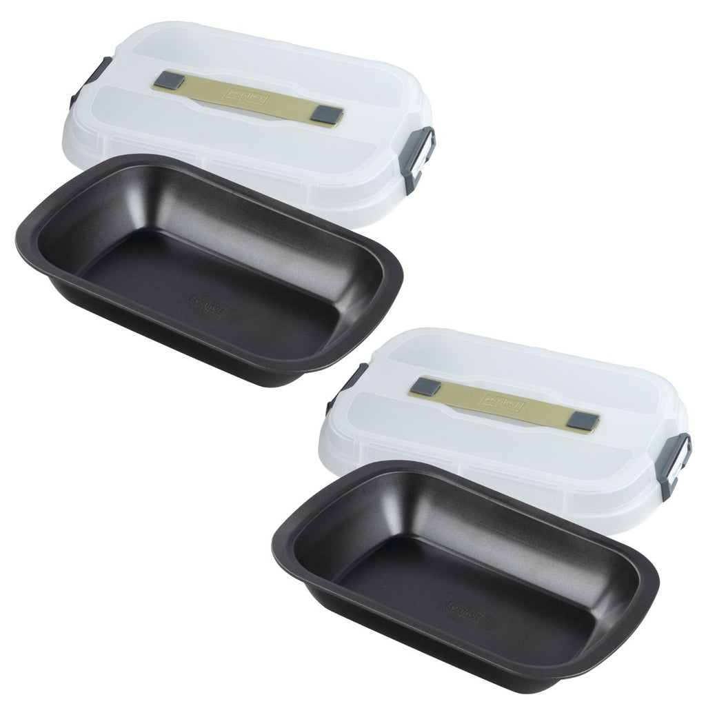 Lot de 2 moules à gâteaux rectangulaires 34/24,5 cm en acier Zenker Bake Click and Go