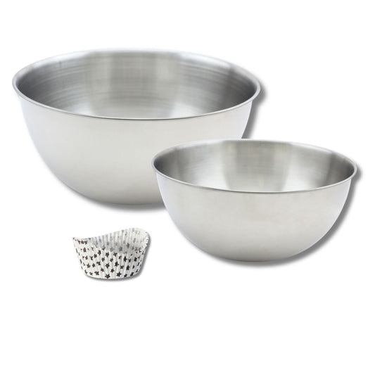 Lot de pâtisserie comprenant 50 moules à muffins étoile, 1 spatule ZENKER et 2 bols à mixer Fackelmann