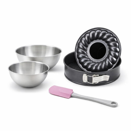 Set de 4 ustensiles de pâtisserie moule à gâteaux bols et spatule Black mettallic Black mettallic Zenker  Black mettallic