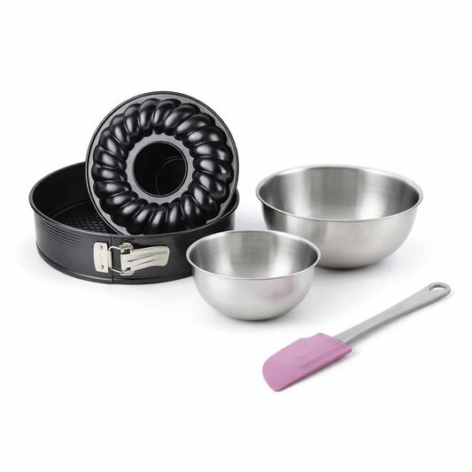 Set de 4 ustensiles de pâtisserie moule à manqué 2 bols et spatule Black mettallic Black mettallic Zenker  Black mettallic