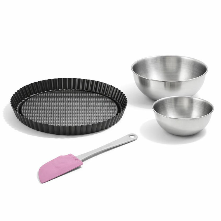 Set de 4 ustensiles de pâtisserie moule à gâteaux 2 bols et spatule pâtisserie Black metallic Black mettallic Zenker  Black mettallic