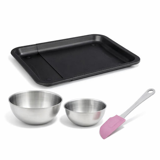 Set de 4 ustensiles de pâtisserie moule à gâteaux 2 bols et spatule pâtisserie Black mettallic Black mettallic Zenker  Black mettallic