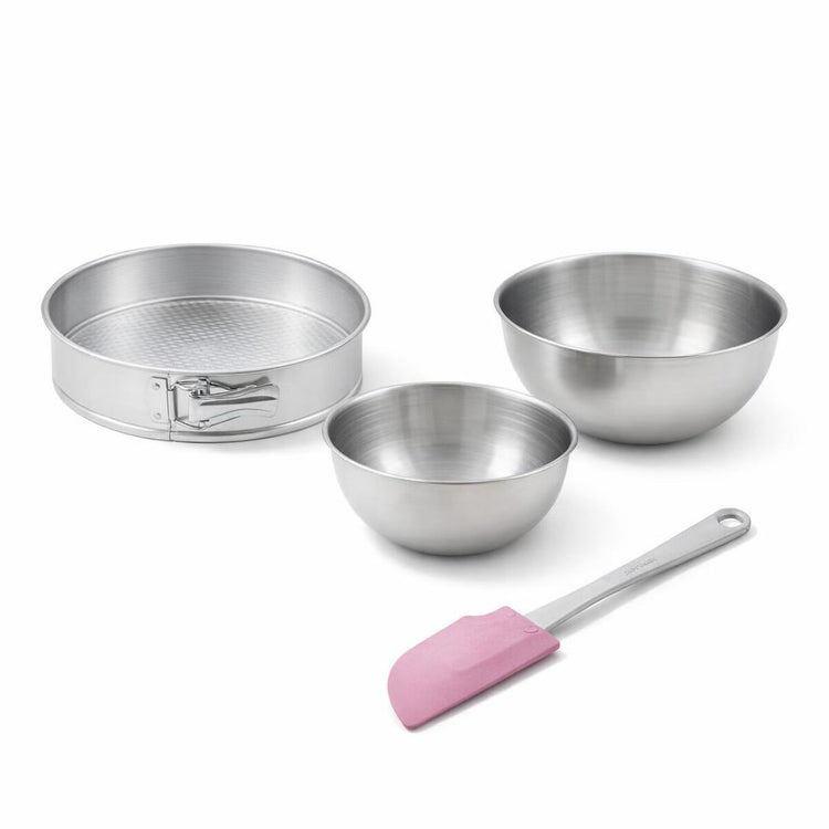 Set de 4 ustensiles de pâtisserie moule à gâteaux bol et spatule pâtisserie Zenker Silver