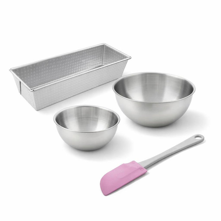 Set de 4 ustensiles de pâtisserie moule à gâteaux bol et spatule Zenker Silver